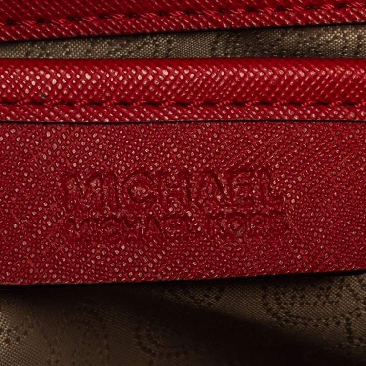 Pre Owned Michael Kors Red Leather Medium Selma Tote