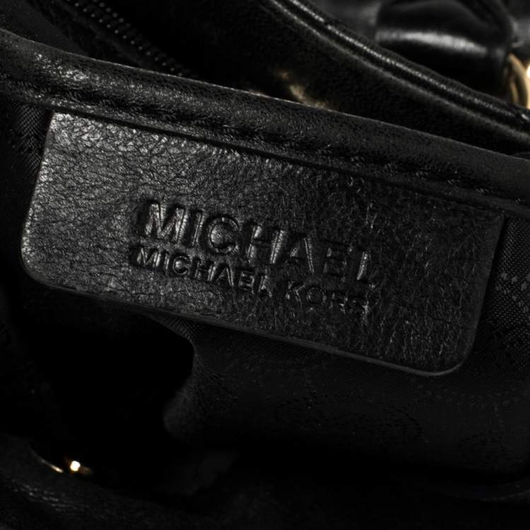 Pre Owned MICHAEL Michael Kors Black Studded Quilted Leather Large Hamilton North South Tote