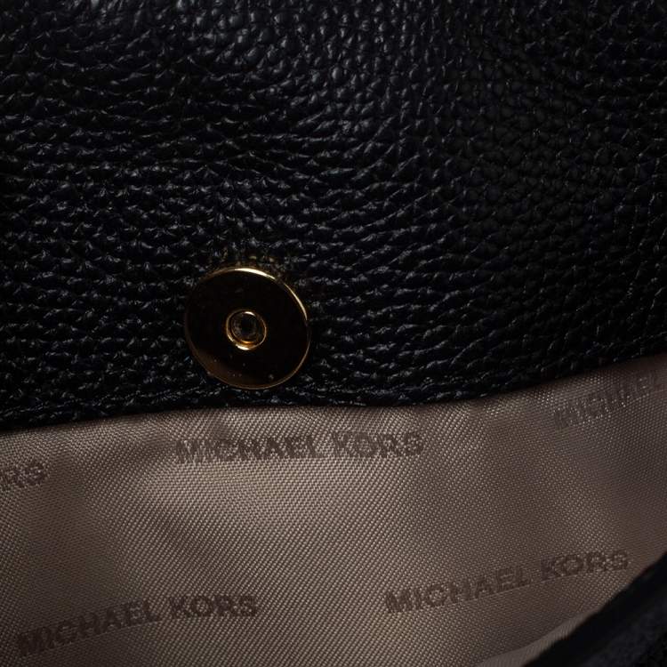 Pre Owned MICHAEL Michael Kors Black Leather Large Mercer All In One Tote