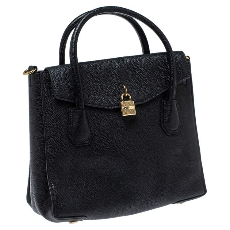 Pre Owned MICHAEL Michael Kors Black Leather Large Mercer All In One Tote