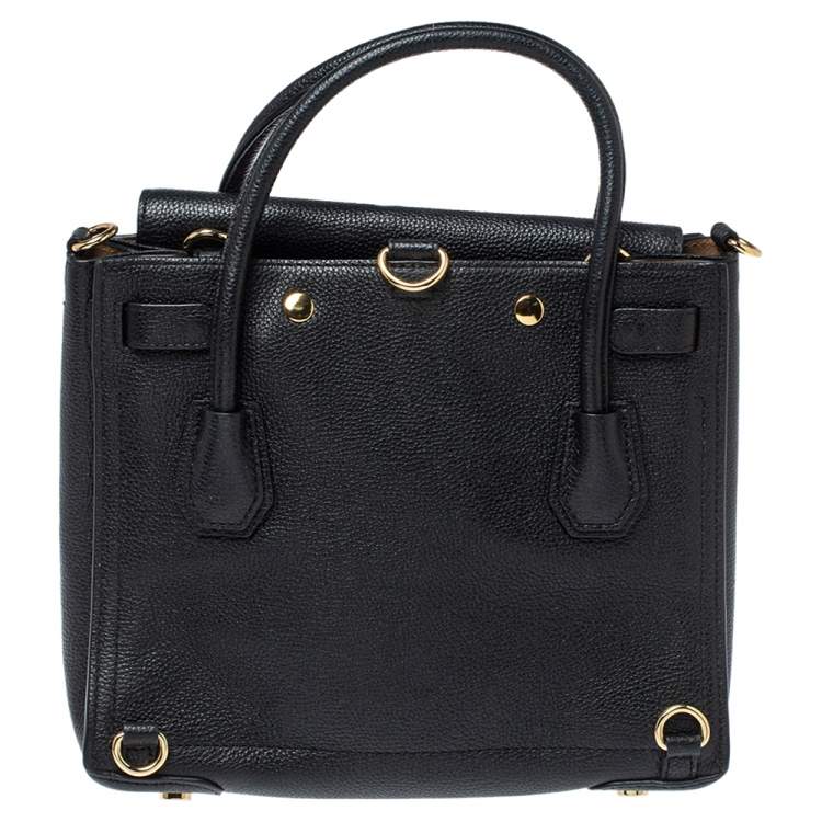 Pre Owned MICHAEL Michael Kors Black Leather Large Mercer All In One Tote