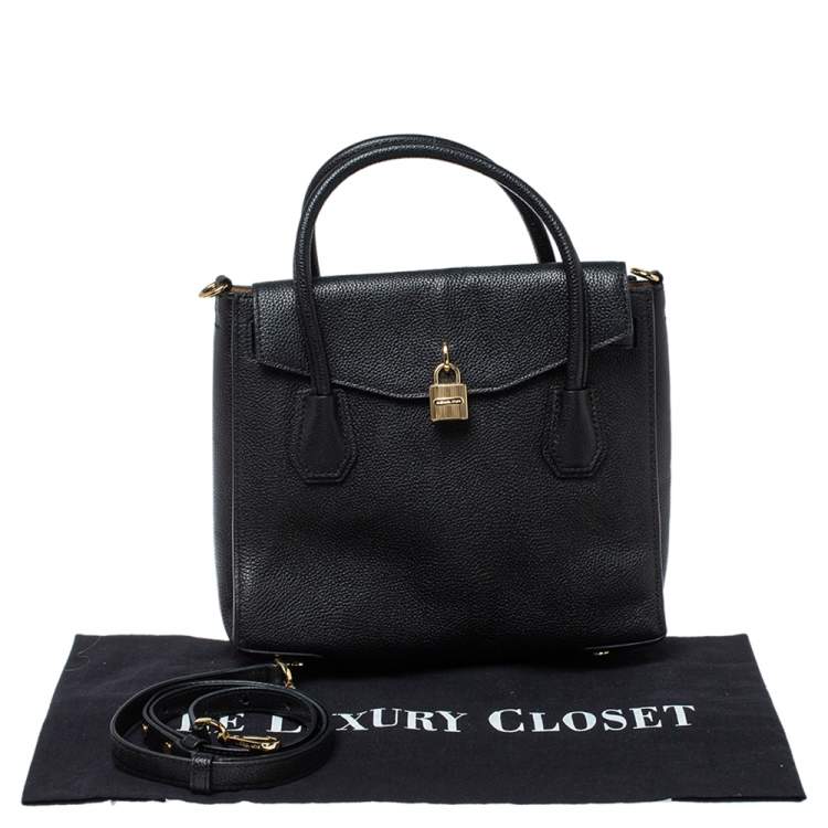 Pre Owned MICHAEL Michael Kors Black Leather Large Mercer All In One Tote