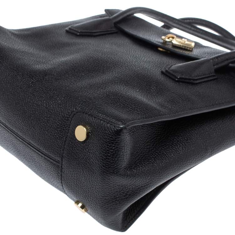 Pre Owned MICHAEL Michael Kors Black Leather Large Mercer All In One Tote