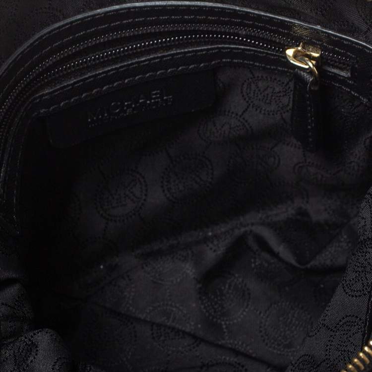 Pre Owned MICHAEL Michael Kors Black Leather Medium Cindy Dome Crossbody Bag
