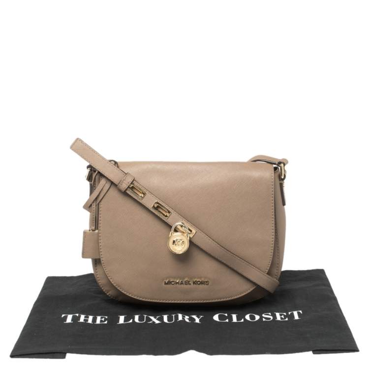 Pre Owned MICHAEL Michael Kors Brown Leather Large Hamilton Shoulder Bag