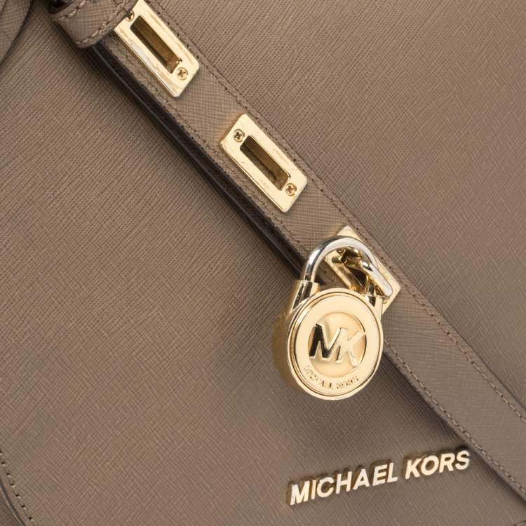 Pre Owned MICHAEL Michael Kors Brown Leather Large Hamilton Shoulder Bag