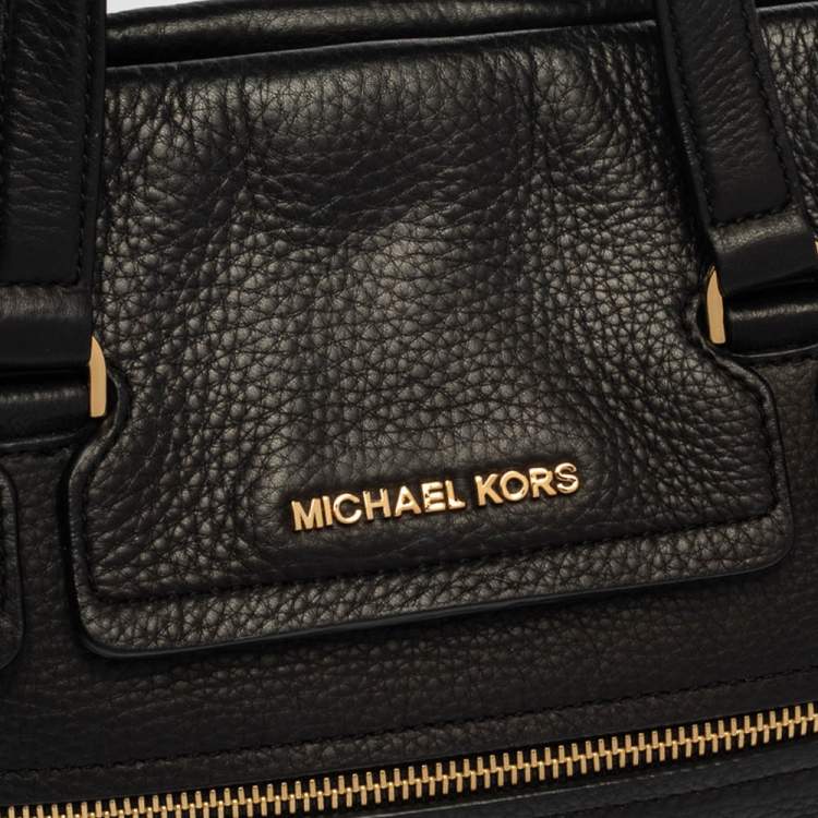 Pre Owned Michael Kors Black Leather Mackenzie Tote