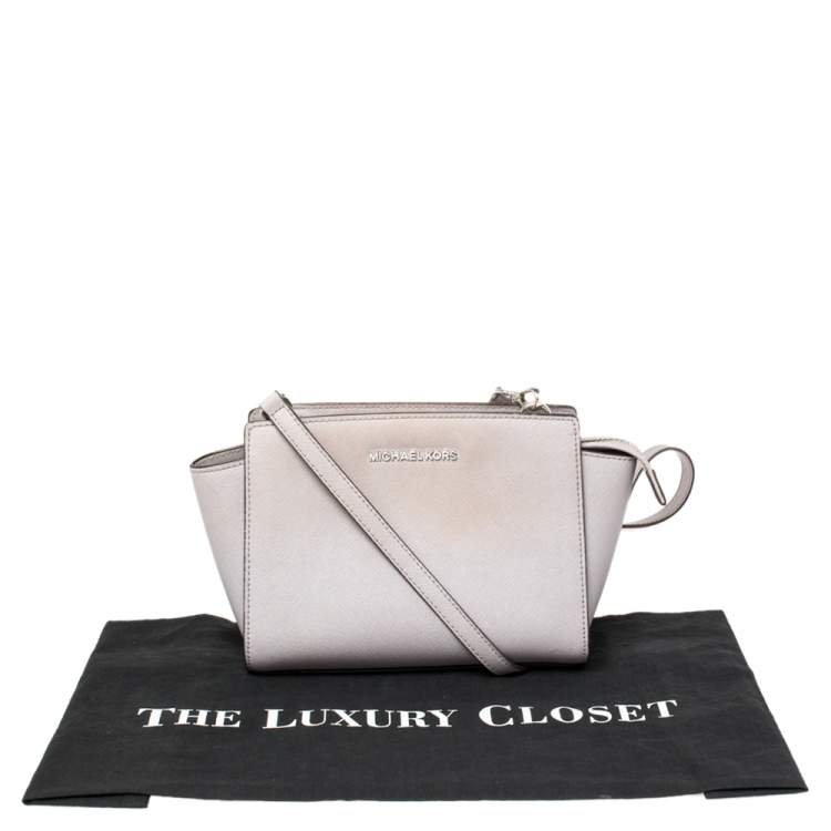 Pre Owned MICHAEL Micheal Kors Lavender Leather Small Selma Crossbody Bag