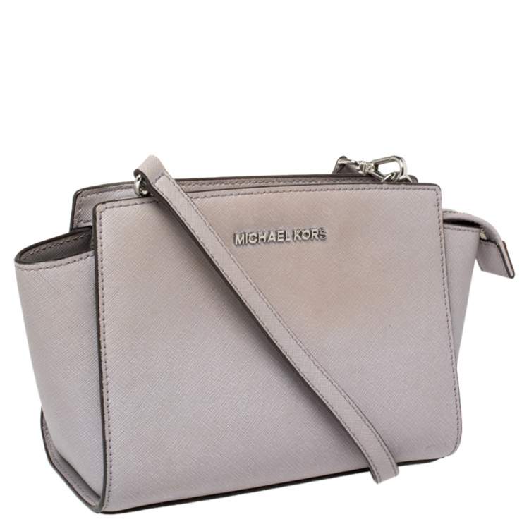 Pre Owned MICHAEL Micheal Kors Lavender Leather Small Selma Crossbody Bag