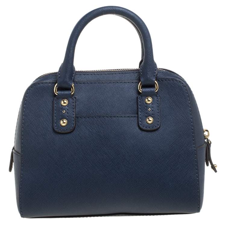 Pre Owned Michael Michael Kors Blue Leather Mini 2way Bag
