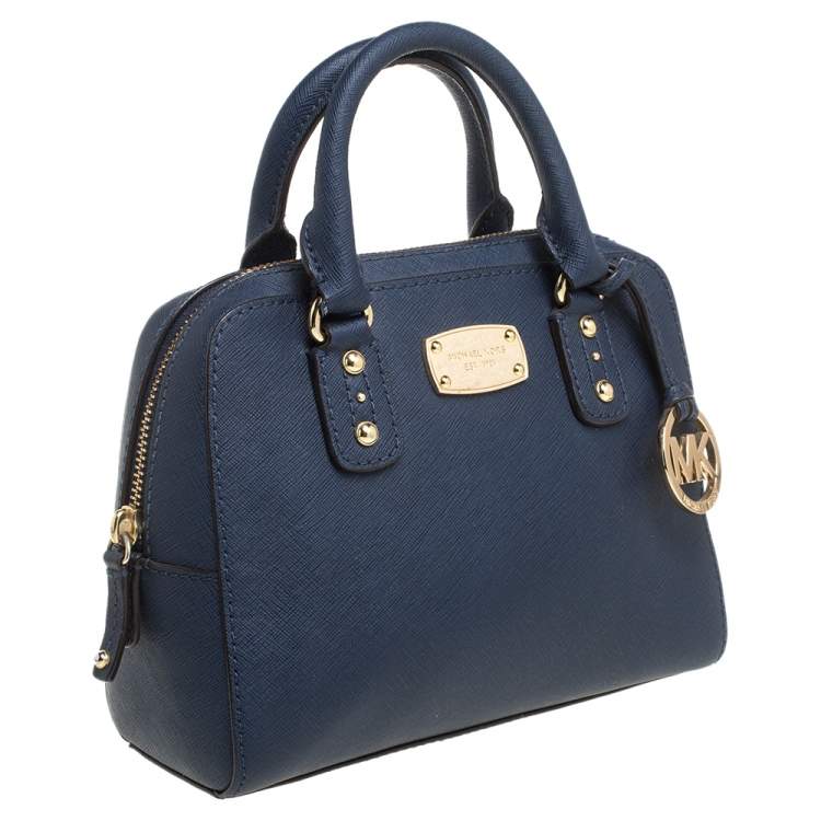 Pre Owned Michael Michael Kors Blue Leather Mini 2way Bag
