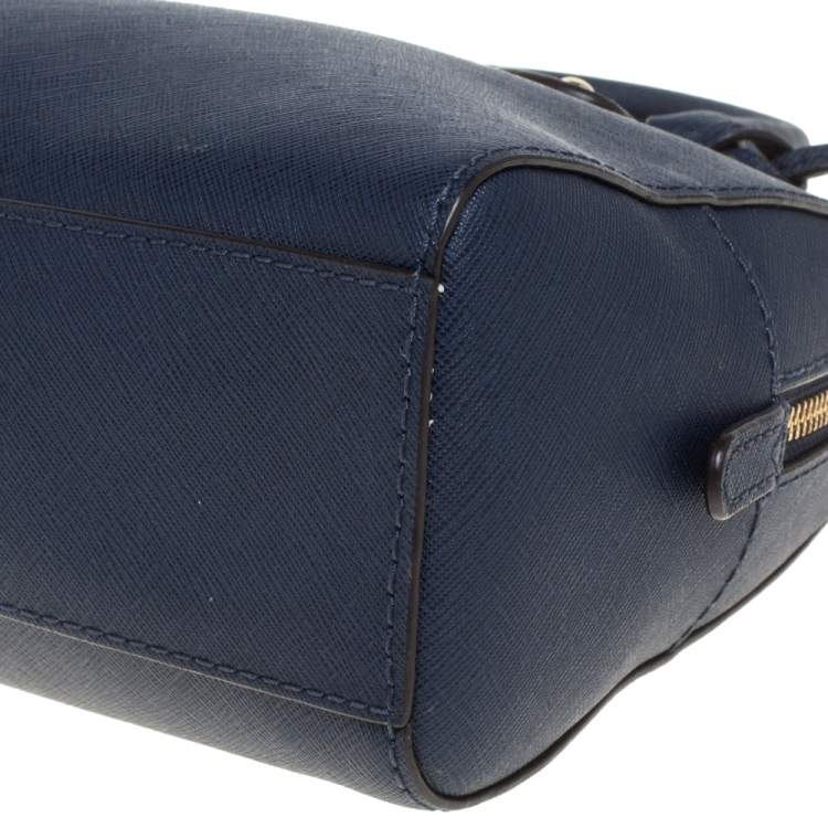 Pre Owned Michael Michael Kors Blue Leather Mini 2way Bag