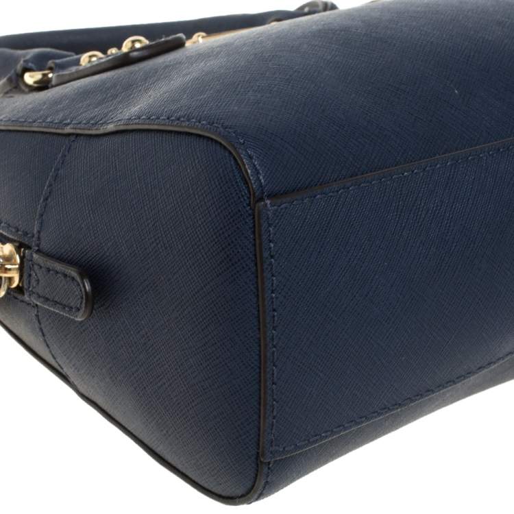 Pre Owned Michael Michael Kors Blue Leather Mini 2way Bag