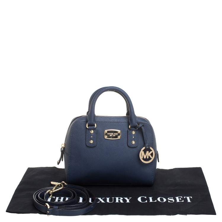 Pre Owned Michael Michael Kors Blue Leather Mini 2way Bag