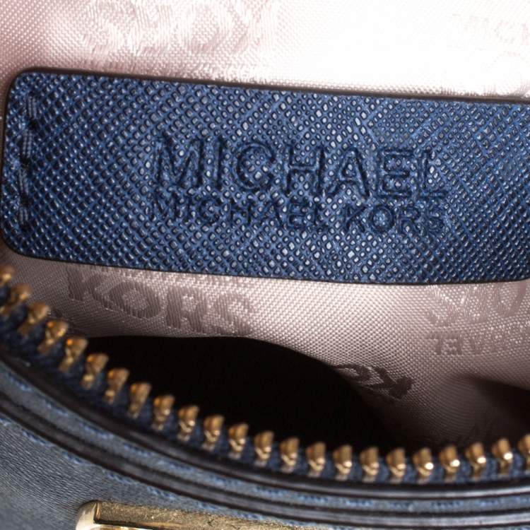 Pre Owned Michael Michael Kors Blue Leather Mini 2way Bag