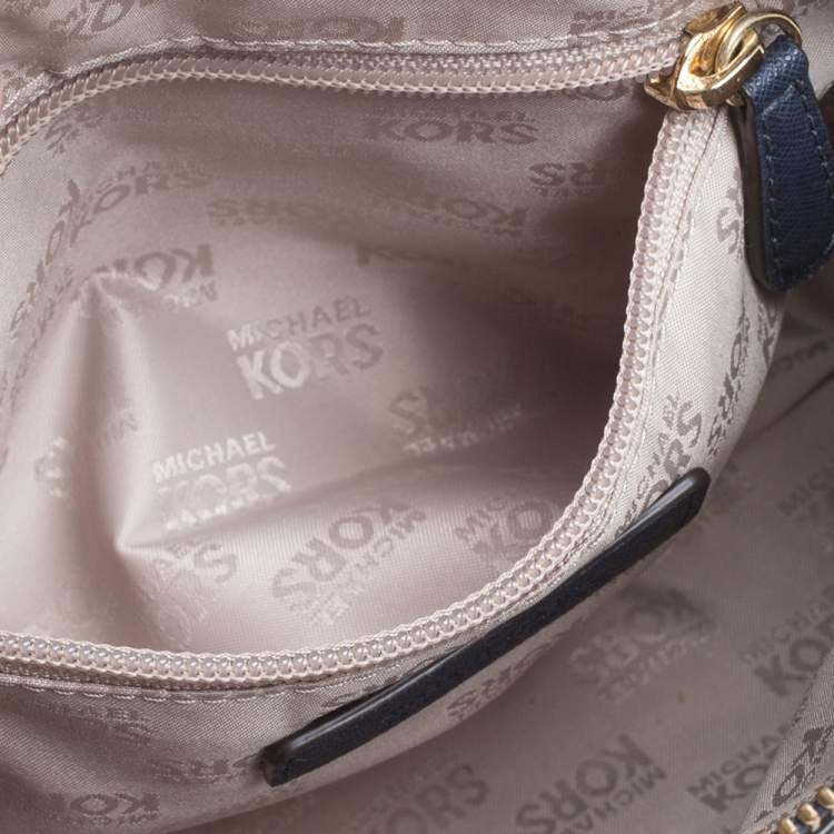 Pre Owned Michael Michael Kors Blue Leather Mini 2way Bag