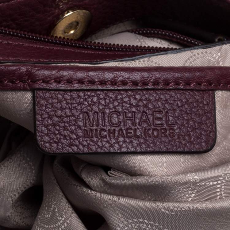 Pre Owned MICHAEL Michael Kors Burgundy Leather Jet Set Chain Shoulder Bag