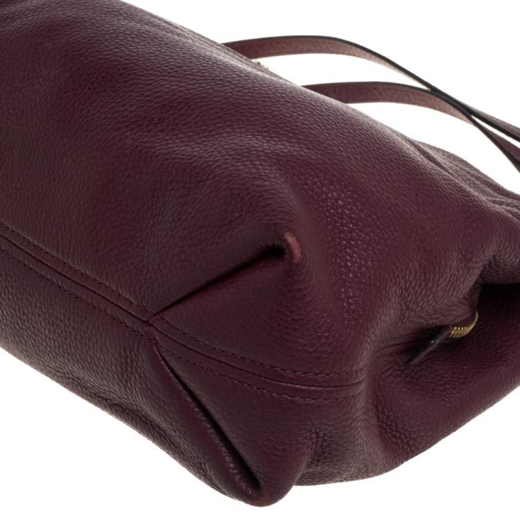 Pre Owned MICHAEL Michael Kors Burgundy Leather Jet Set Chain Shoulder Bag