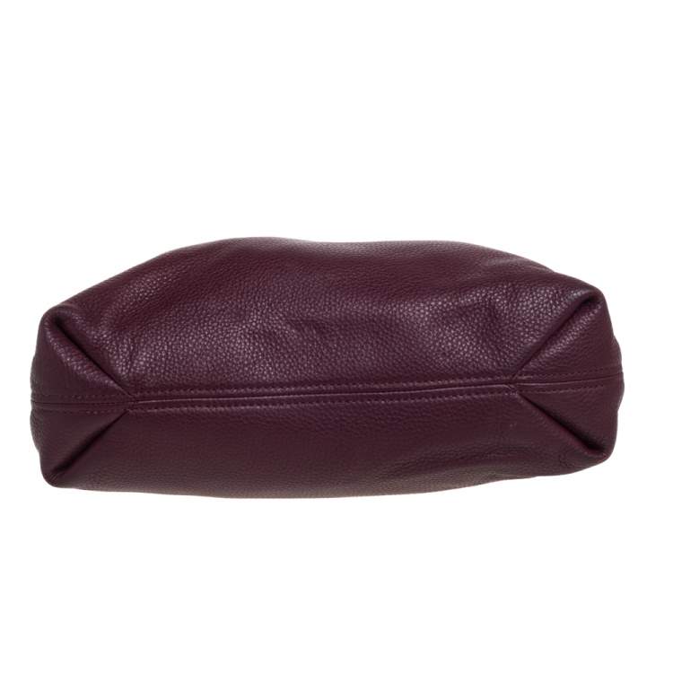 Pre Owned MICHAEL Michael Kors Burgundy Leather Jet Set Chain Shoulder Bag