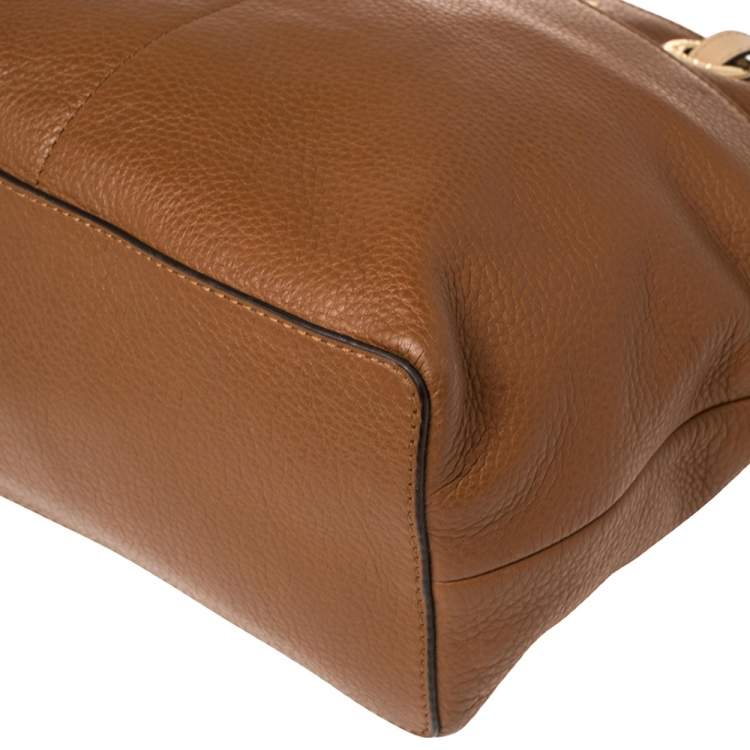 Pre Owned MICHAEL Michael Kors Brown/Beige Leather Bedford Tote