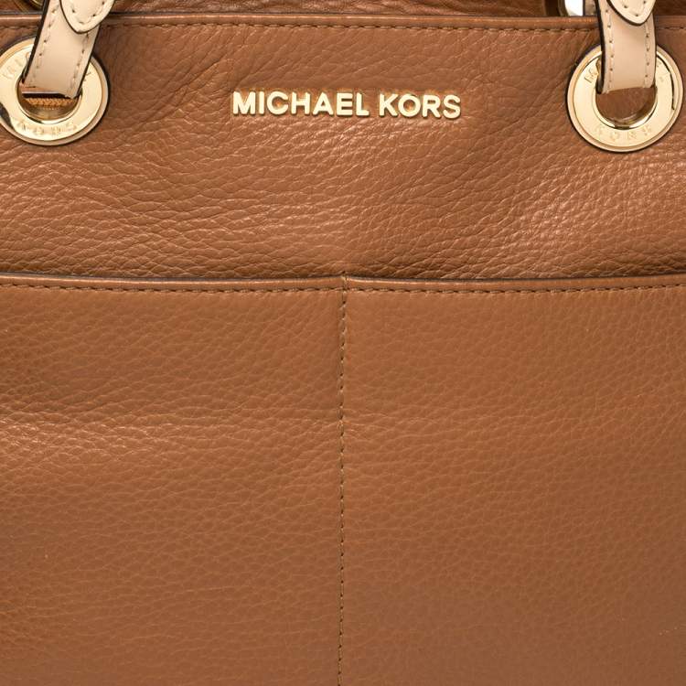 Pre Owned MICHAEL Michael Kors Brown/Beige Leather Bedford Tote