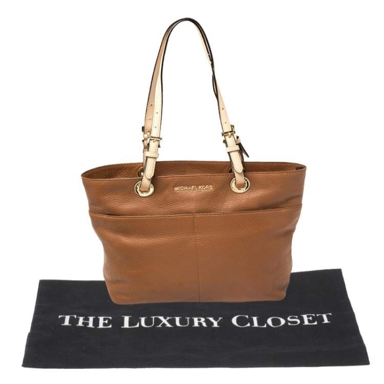 Pre Owned MICHAEL Michael Kors Brown/Beige Leather Bedford Tote