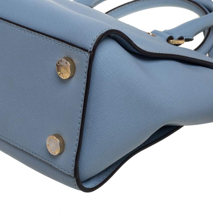 Pre Owned MICHAEL Michael Kors Blue Leather Medium Selma Satchel