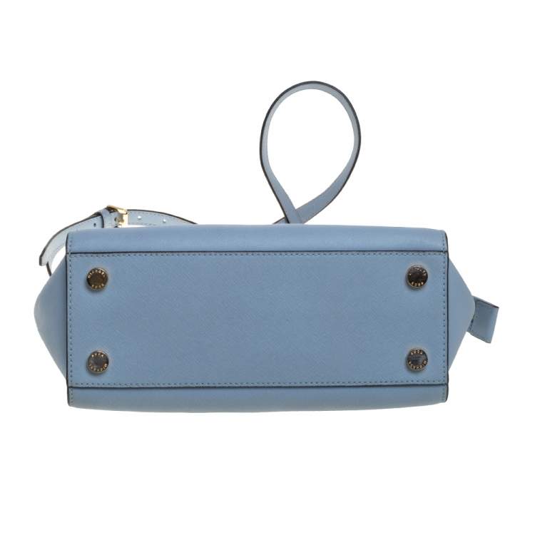 Pre Owned MICHAEL Michael Kors Blue Leather Medium Selma Satchel