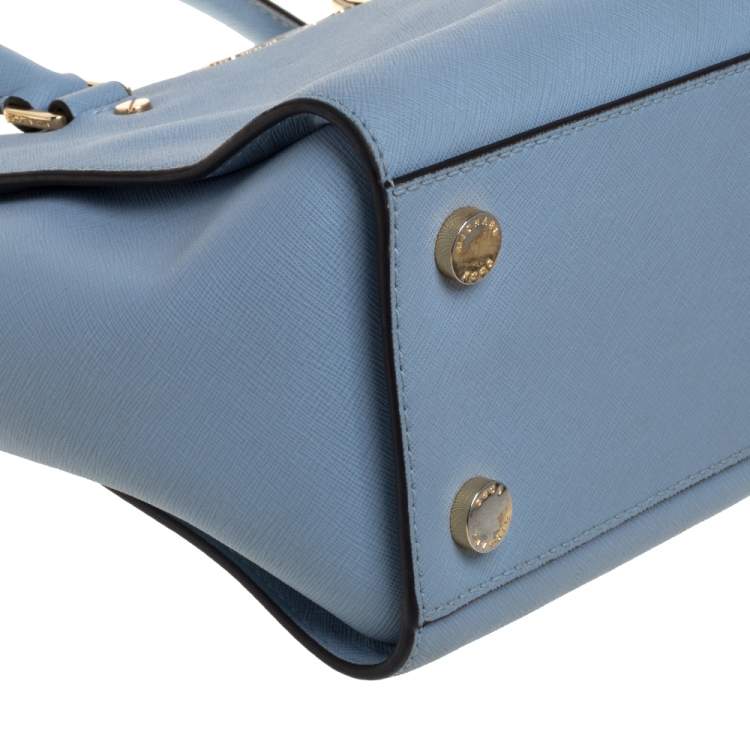Pre Owned MICHAEL Michael Kors Blue Leather Medium Selma Satchel