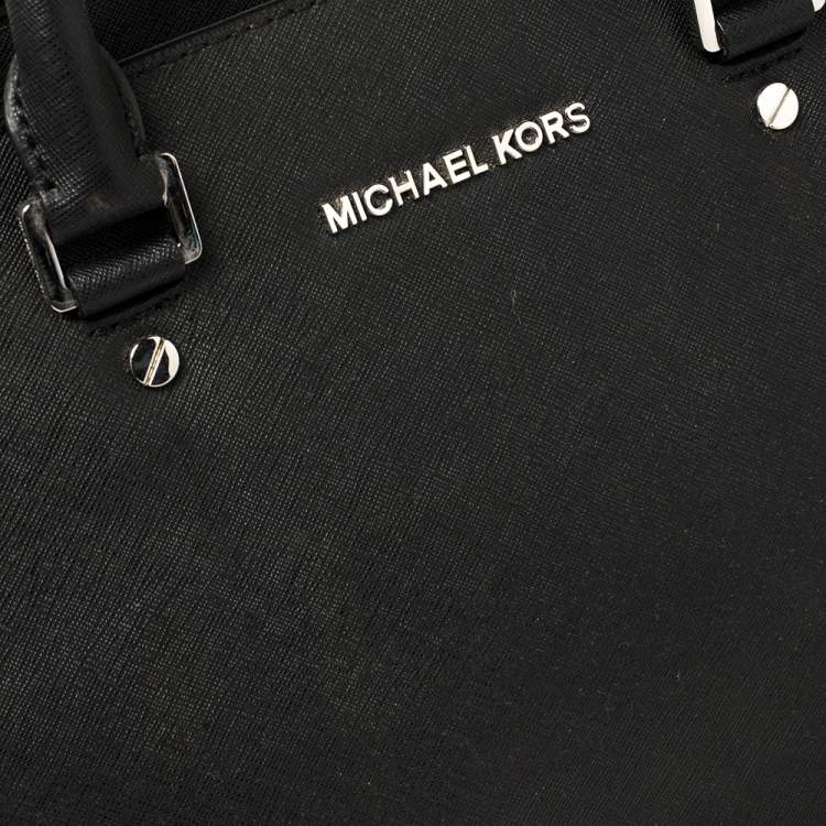 مملوكة مسبقًا Michael Michael Kors Black Leather Large Selma Eyelet Satchel