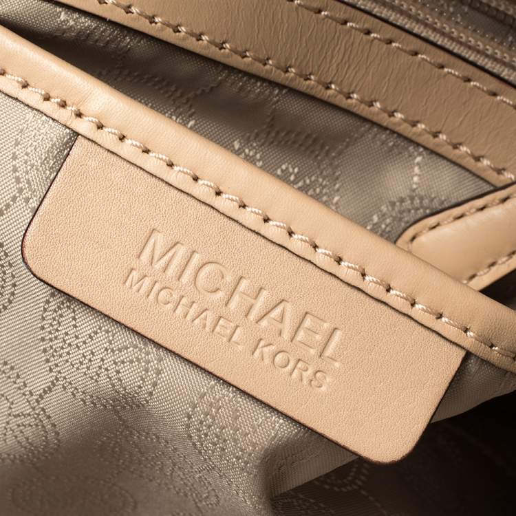 Pre Owned MICHAEL Michael Kors Brown Signature Coated Canvas and Leather Jet Set East West Tote