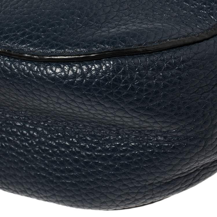 Pre Owned MICHAEL Michael Kors Blue/Black Patent and Leather Mini Cecelia Crossbody Bag