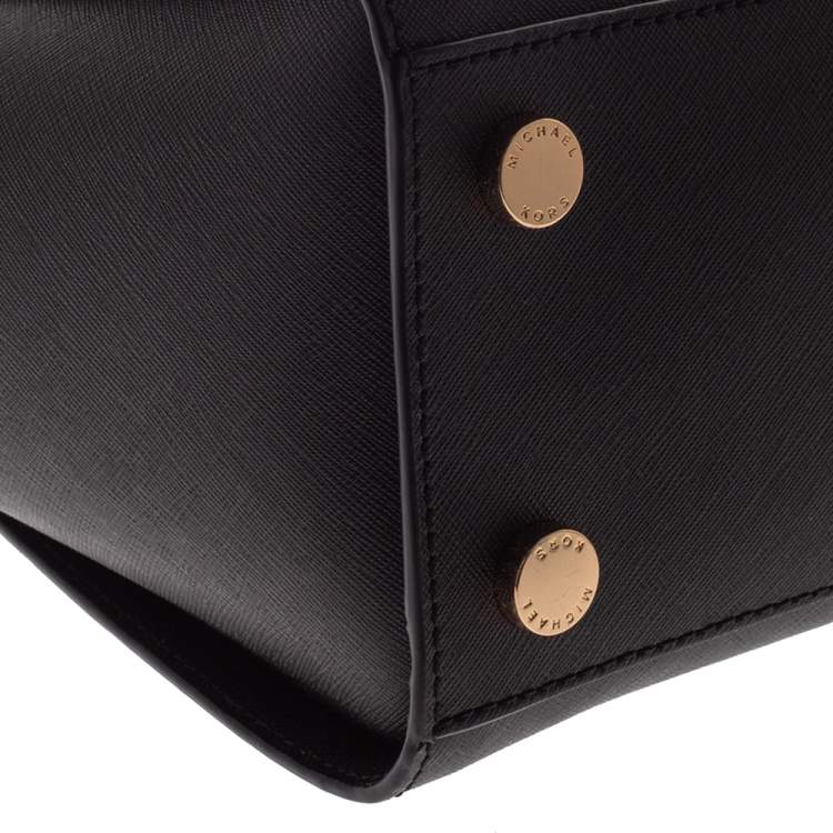 Pre Owned Michael Michael Kors Black Leather Medium Selma Satchel