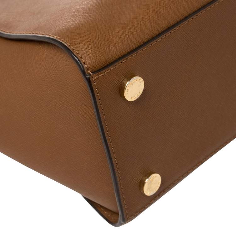 Pre Owned MICHAEL Michael Kors Brown Leather Large Selma Tote