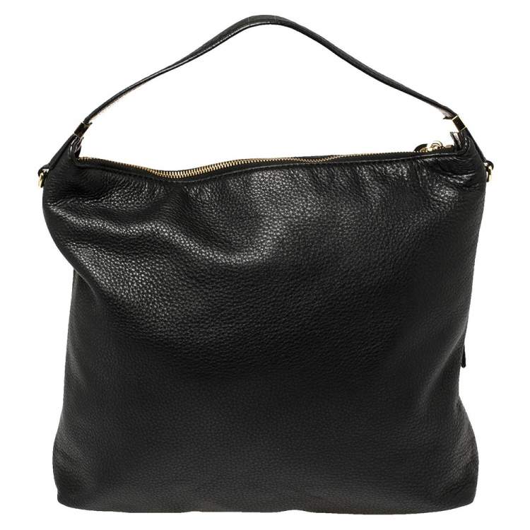 Pre Owned MICHAEL Michael Kors Black Leather Bedford Tassel Shoulder Bag