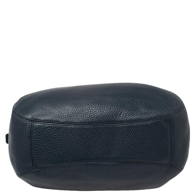Pre Owned MICHAEL Michael Kors Navy Blue Leather Fulton Hobo