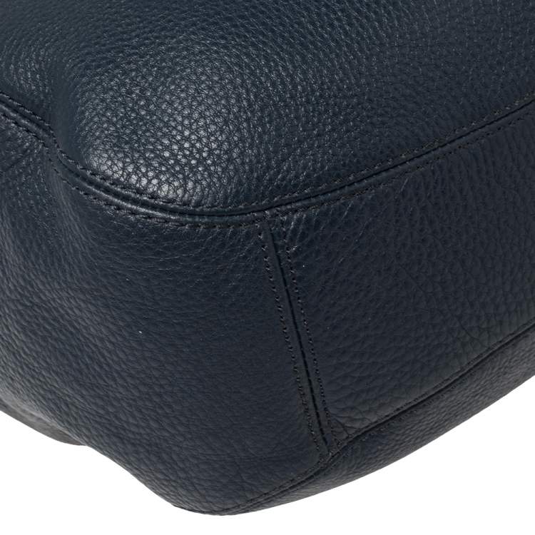 Pre Owned MICHAEL Michael Kors Navy Blue Leather Fulton Hobo