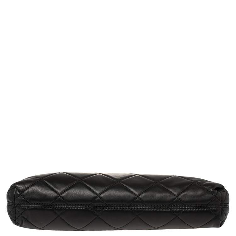 Pre Owned MICHAEL Michael Kors Black Quilted Leather Berkley Clutch