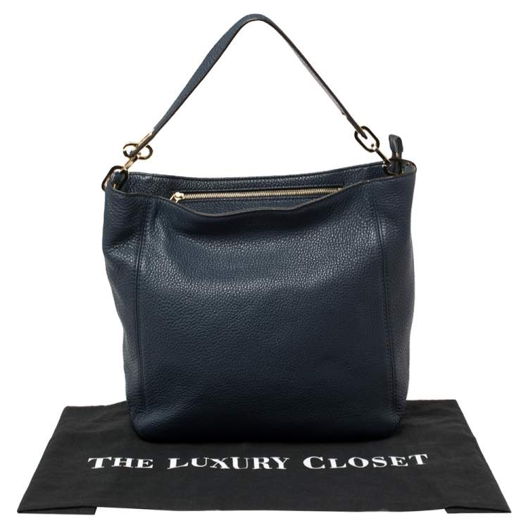 Pre Owned MICHAEL Michael Kors Blue Leather Fulton Hobo