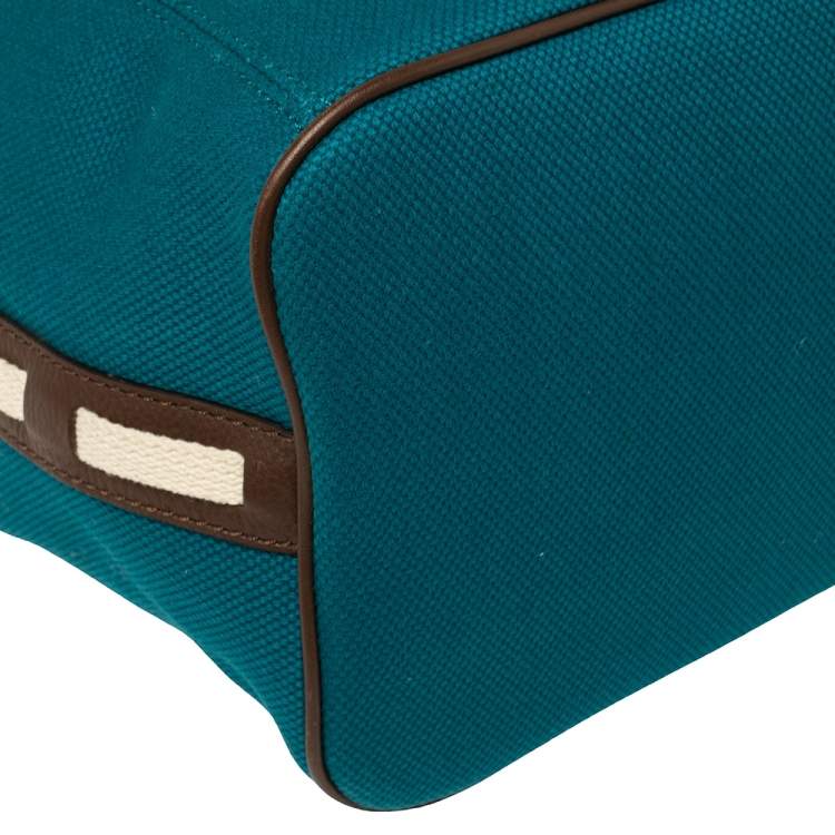 Pre Owned Michael Kors Blue Canvas Marina Grab Tote   