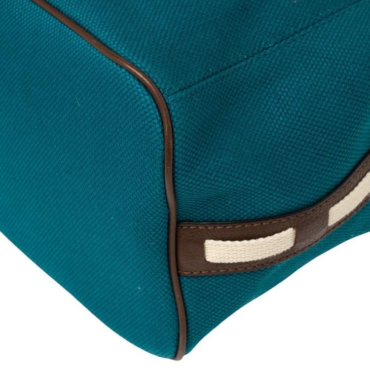 Pre Owned Michael Kors Blue Canvas Marina Grab Tote   