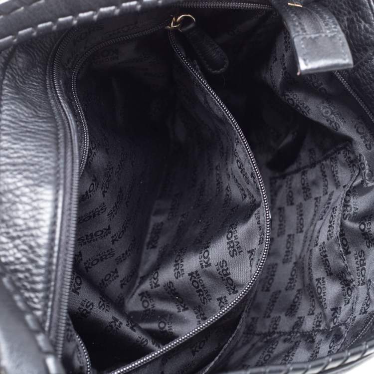 Pre Owned MICHAEL Michael Kors Black Leather Tassel Hobo 