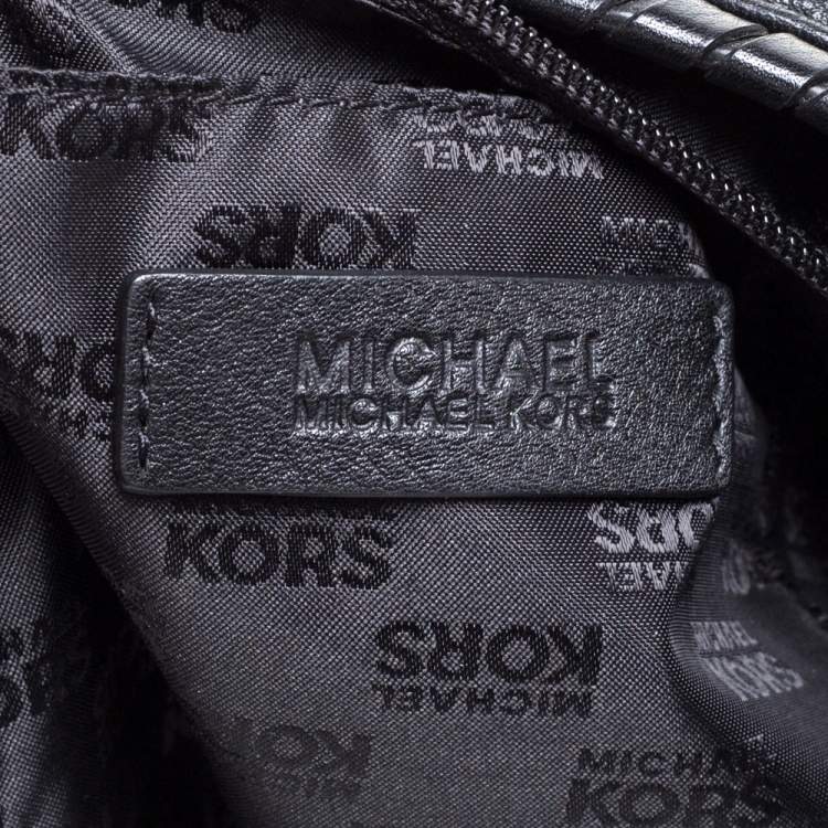 Pre Owned MICHAEL Michael Kors Black Leather Tassel Hobo 