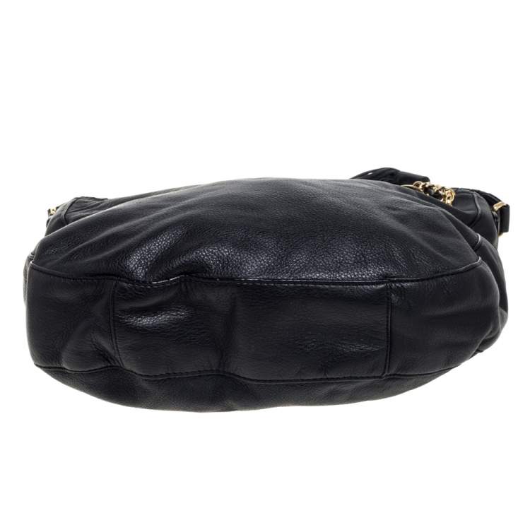 Pre Owned MICHAEL Michael Kors Black Leather Tassel Hobo 