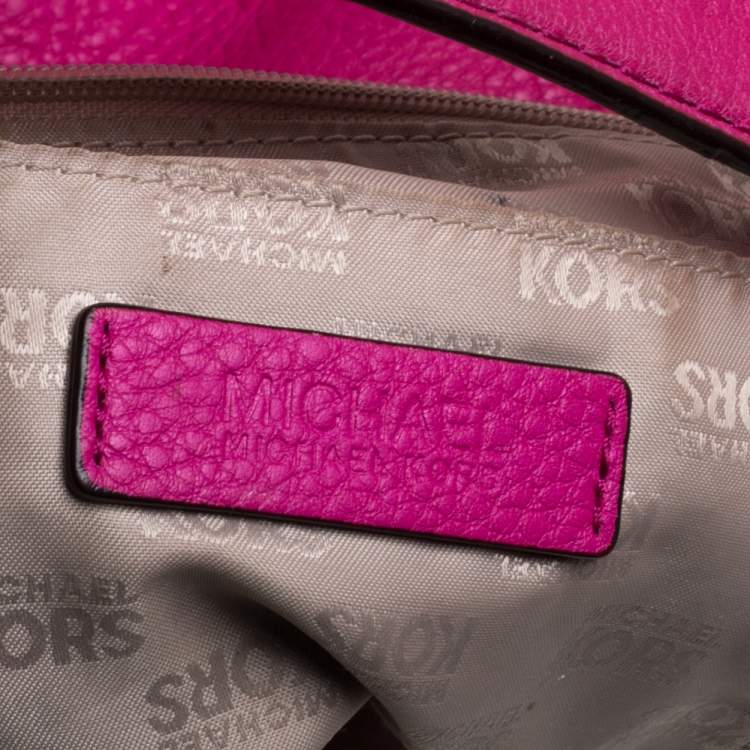 Pre Owned MICHAEL Michael Kors Fuchsia Leather Fulton Hobo