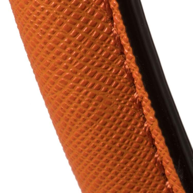 Pre Owned Michael Kors Orange Saffiano Leather Medium Selma Tote