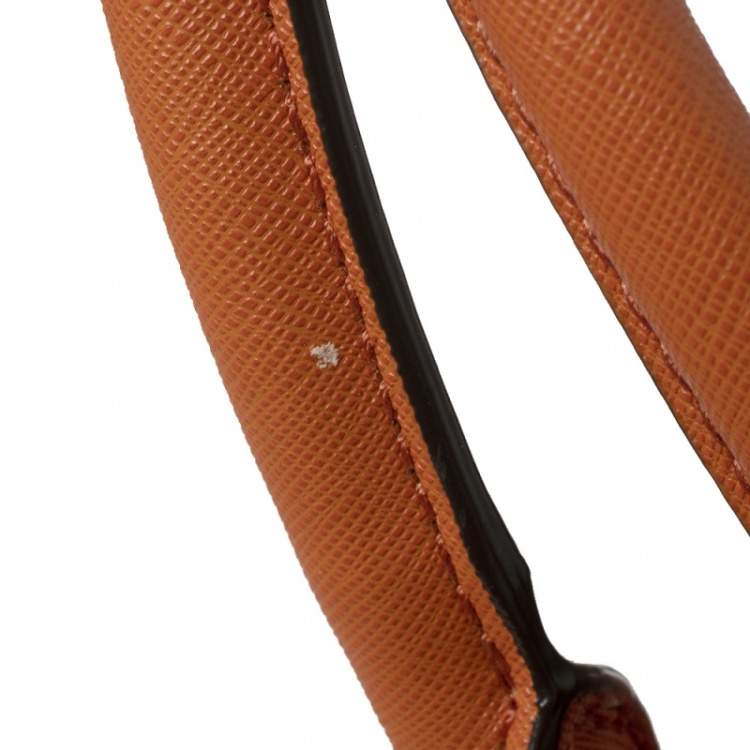 Pre Owned Michael Kors Orange Saffiano Leather Medium Selma Tote