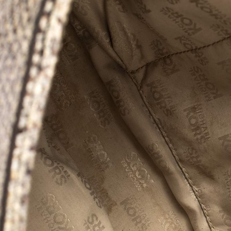 Pre Owned MICHAEL Michael Kors Grey Python Embossed Leather Crossbody Bag
