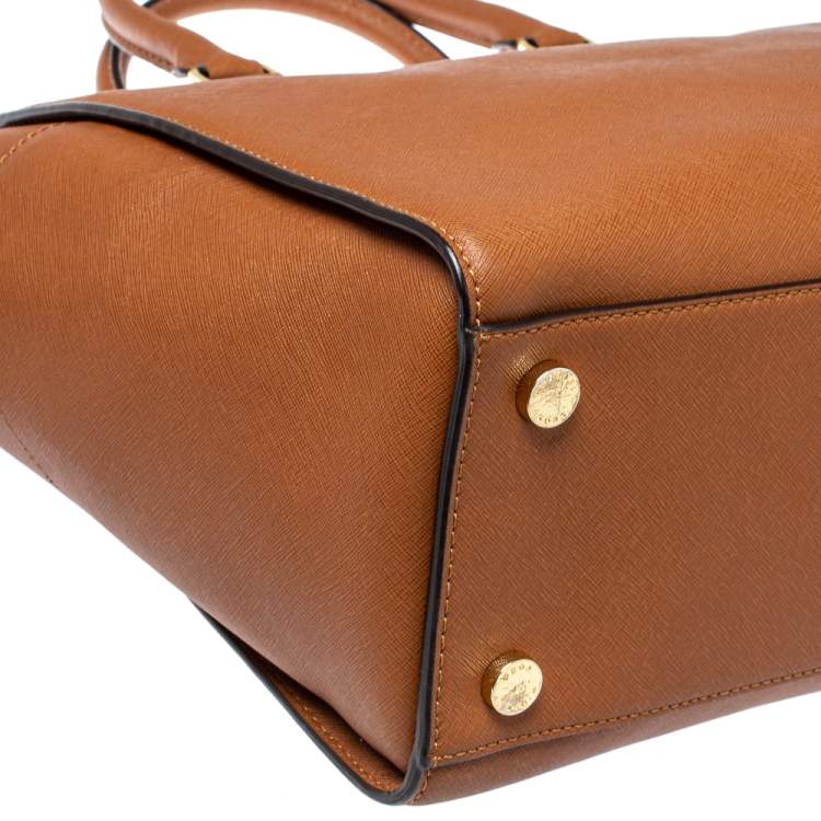 Pre Owned MICHAEL Michael Kors Brown Saffiano Leather Large Selma Tote