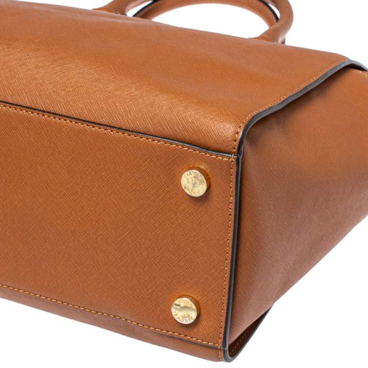 Pre Owned MICHAEL Michael Kors Brown Saffiano Leather Large Selma Tote